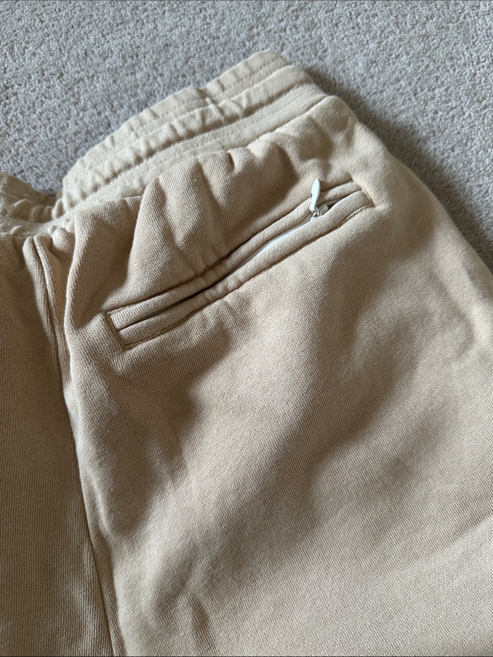Summer Fridays Beige Drawstring Fleece Shorts! - Picture 7 of 9